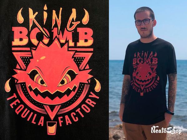 artist wearing his artwork as a tee